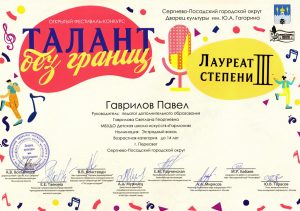 Лауреат III степени-Гаврилов Павел